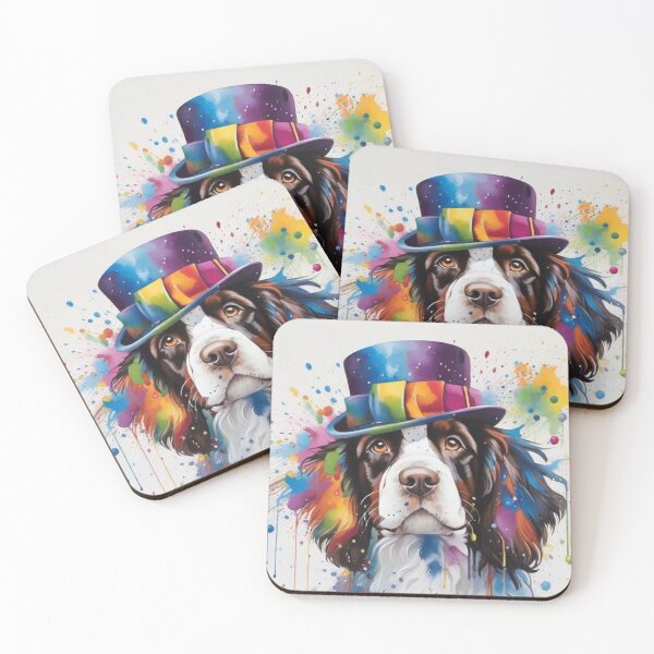 Item preview, Springer Spaniel Dog Portrait With Cowboy Hat designed and sold by Wolfheartart.