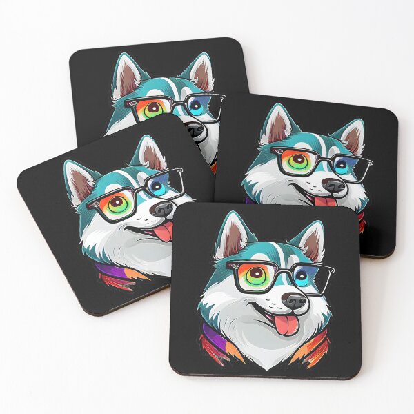 Item preview, Colorful Kawaii Husky Nerd designed and sold by Leonardo Palumbo.