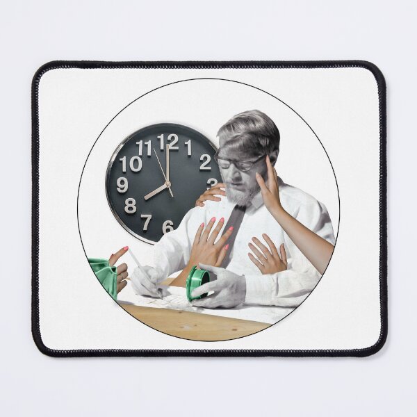 Item preview, Home & Office Decor, Surreal Collage Art Print: 'Quitting Time Solo' - Captivating Office Scene with Tempting Distractions designed and sold by GollyWillikers.