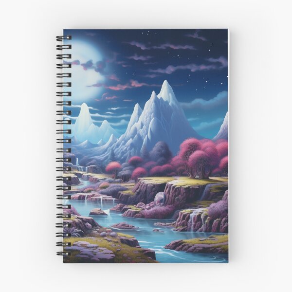 Artikelvorschau, Blue Moon Ice Mountain River mit Wasserfalllandschaft 1 entworfen und verkauft von SeeFutureDreams.
