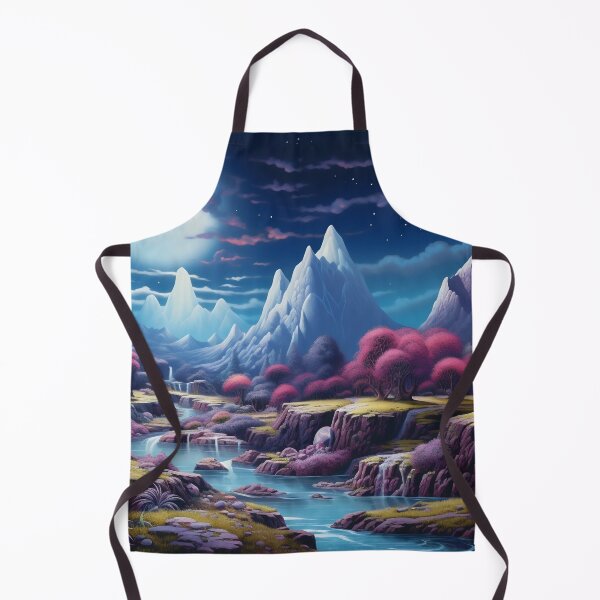 Item preview, Blue Moon Ice Mountain River with Waterfalls Landscape 1 designed and sold by SeeFutureDreams.