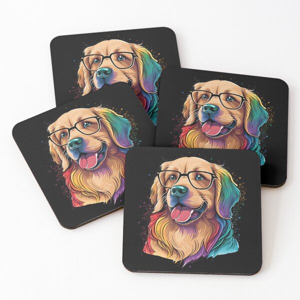 Item preview, Colorful Kawaii Golden Retriever Nerd designed and sold by Leonardo Palumbo.