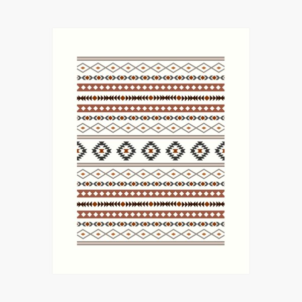 Aperçu de l'œuvre Aztèque Rouille Noir Blanc Gris Motifs Mixtes Motif créée et vendue par NataliePaskell.