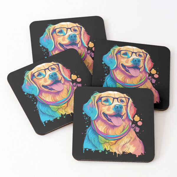 Item preview, Colorful Kawaii Golden Retriever Nerd designed and sold by Leonardo Palumbo.