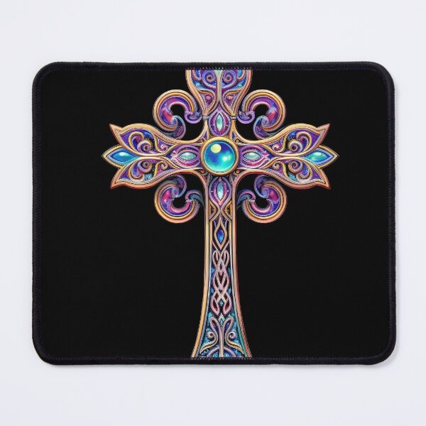 Item preview, Ornate religious cross digital print designed and sold by dcrc.