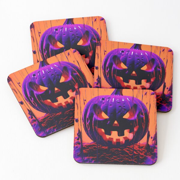 Item preview, "Eerie Night Pumpkins: Purple, Orange, and Magic" designed and sold by Art-Vortex-fr.