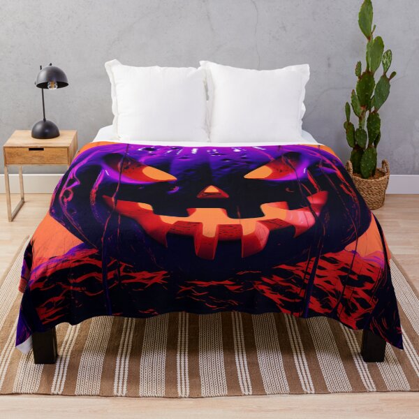 Item preview, "Eerie Night Pumpkins: Purple, Orange, and Magic" designed and sold by Art-Vortex-fr.