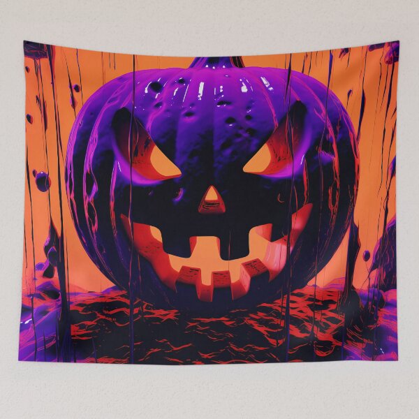Item preview, "Eerie Night Pumpkins: Purple, Orange, and Magic" designed and sold by Art-Vortex-fr.