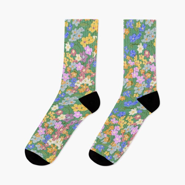 Item preview, Green field of spring flowers designed and sold by chotnelle.