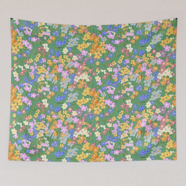 Item preview, Green field of spring flowers designed and sold by chotnelle.