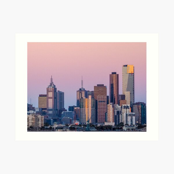 MELBOURNE SKYLINE VIEWED FROM WILLIAMSTOWN Art Print