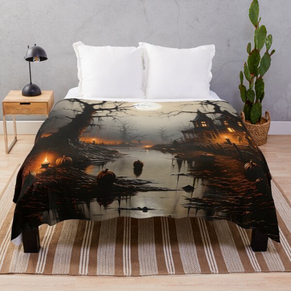 Item preview, Spooky Halloween Creek Art designed and sold by ConfettiSkyArt.