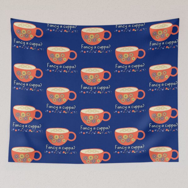Item preview, Fancy A Cuppa Cute Patchwork Tea Mug designed and sold by Renata Illustrata.