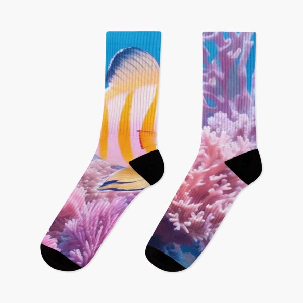 Item preview, a butterflyfish with corals  designed and sold by mikaws.