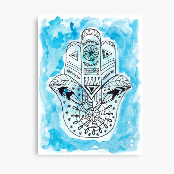 Hamsa Hand - Blue Canvas Print