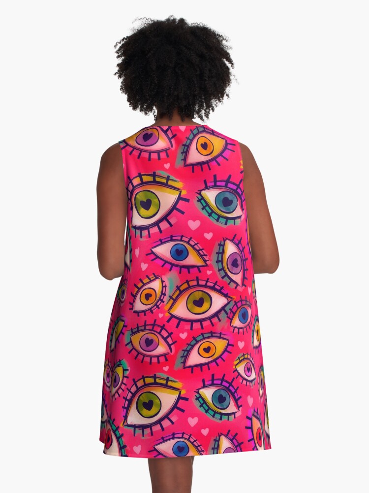 Thumbnail 3 of 4, A-Line Dress, Eyes For You designed and sold by thatartchick.