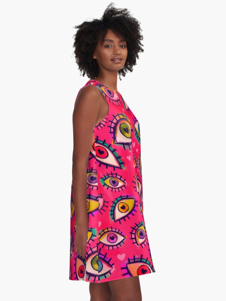 Thumbnail 2 of 4, A-Line Dress, Eyes For You designed and sold by thatartchick.