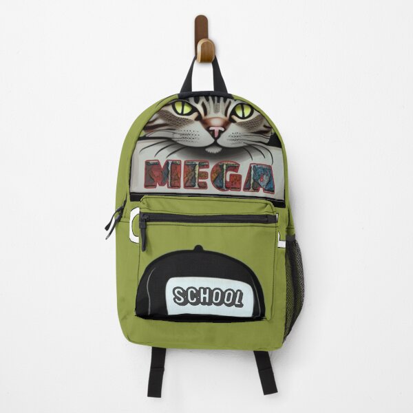 Item preview, School MEGA COOL, says the cat with the baseball cap designed and sold by kikidu21.