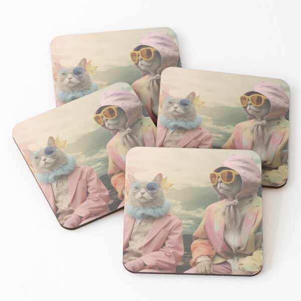 Item preview, Find Your Tribe Pastel Animal Anthropomorphic Cat Photo Art Print designed and sold by Alcyonian.