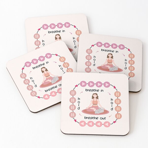 Item preview, Breathing Square | Cute Girl with Cat Meditating designed and sold by Kimochi-Shop.