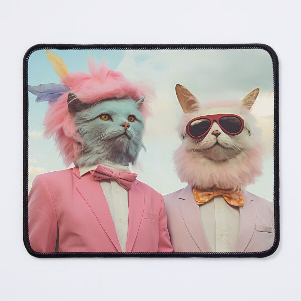 Item preview, Find Your Tribe Cats Dressed Up Cat Masquerade Indie Hipster Art Print designed and sold by Alcyonian.