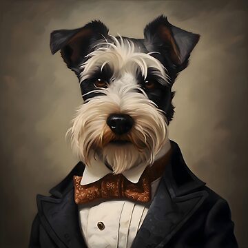 Dapper Mini Schnauzer Portrait Art