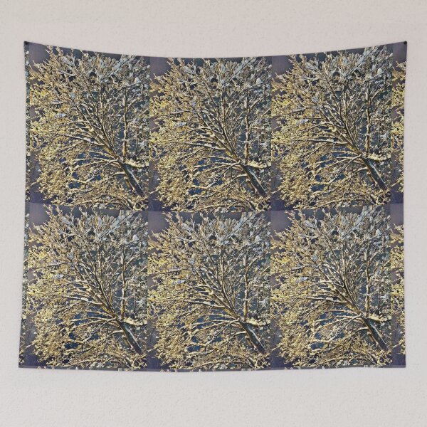 Item preview, Tree Shimmering Gold In the Light and Snow designed and sold by Jane Neill-Hancock.