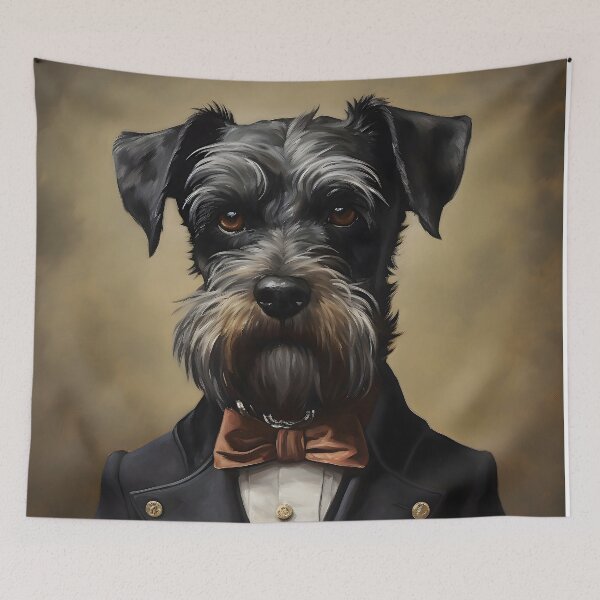Item preview, Dapper Mini Schnauzer Portrait Art designed and sold by ConfettiSkyArt.