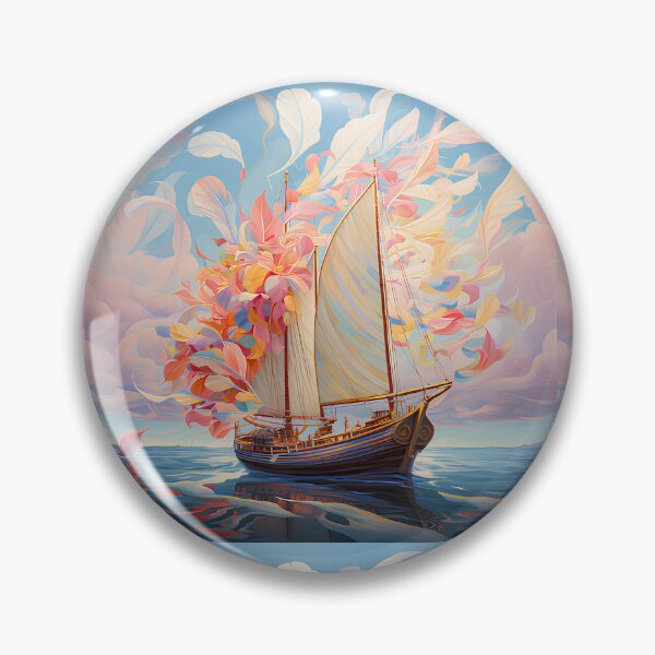 Item preview, art work junk boat sealing over ocean designed and sold by Zwzc.