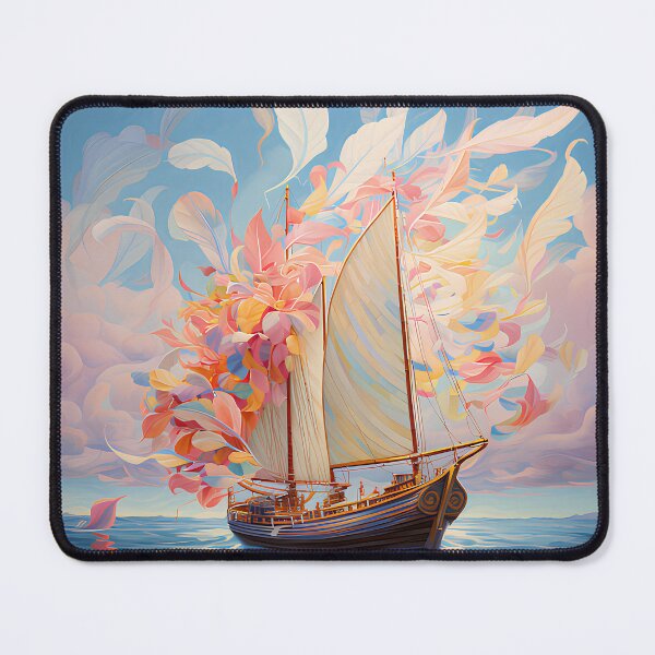 Item preview, art work junk boat sealing over ocean designed and sold by Zwzc.