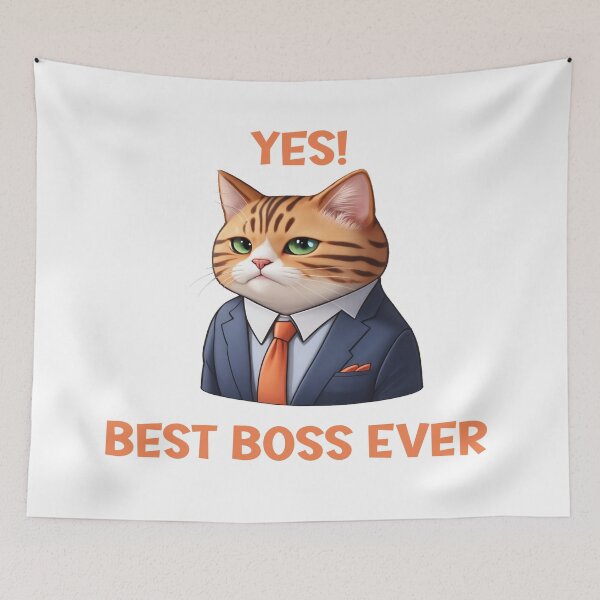 Item preview, YES Best Boss Ever cat designed and sold by jkrphoto.
