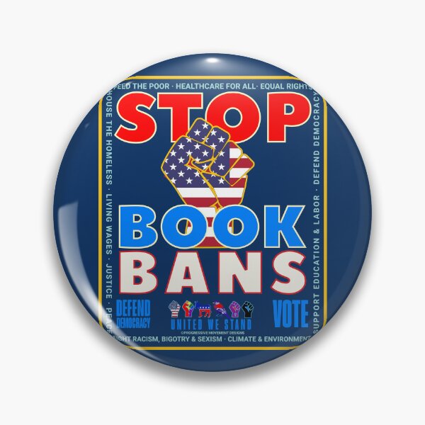 Item preview, PMD01033 Progressive Movement Designs patriotic American Stop Book Bans design shows you support democracy and you are against censorship for Progressive Democrats Liberals Teachers Educators designed and sold by ProgressiveLeft.