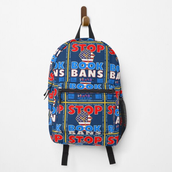 Item preview, PMD01033 Progressive Movement Designs patriotic American Stop Book Bans design shows you support democracy and you are against censorship for Progressive Democrats Liberals Teachers Educators designed and sold by ProgressiveLeft.