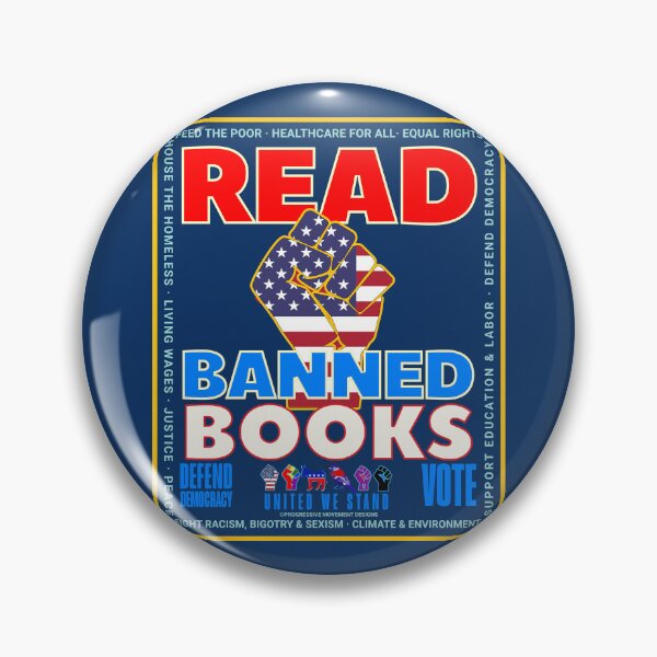 Item preview, PMD01034 Progressive Movement Designs patriotic American Read Banned Books design shows you support democracy and you are against censorship for Progressive Democrats Liberals Teachers Educators designed and sold by ProgressiveLeft.