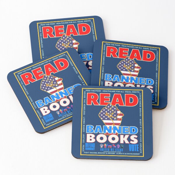 Item preview, PMD01034 Progressive Movement Designs patriotic American Read Banned Books design shows you support democracy and you are against censorship for Progressive Democrats Liberals Teachers Educators designed and sold by ProgressiveLeft.