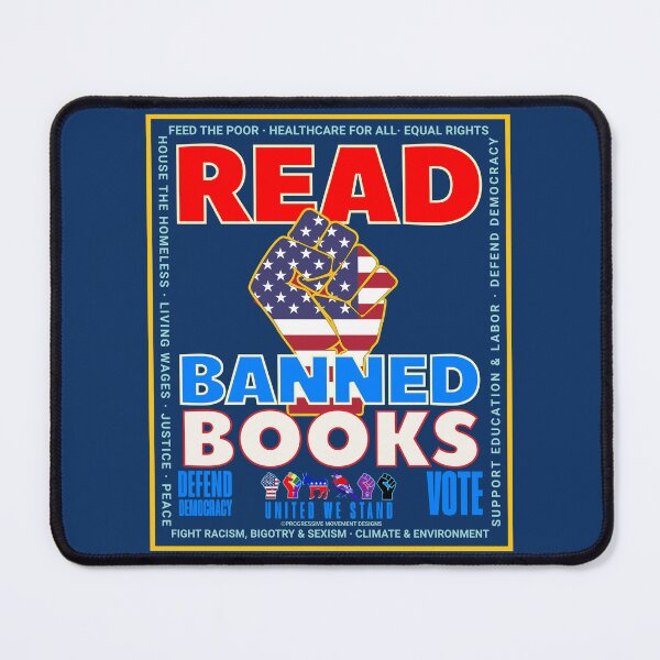 Item preview, PMD01034 Progressive Movement Designs patriotic American Read Banned Books design shows you support democracy and you are against censorship for Progressive Democrats Liberals Teachers Educators designed and sold by ProgressiveLeft.