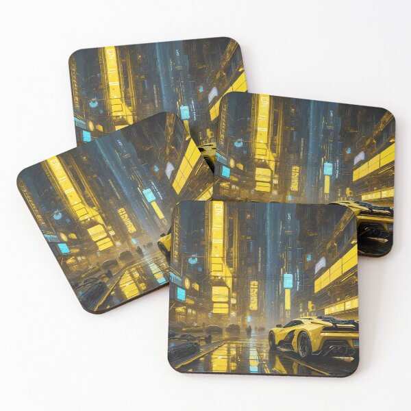 Item preview, Cyber City of the Future in Yellows - Cityscape designed and sold by Delerat7.
