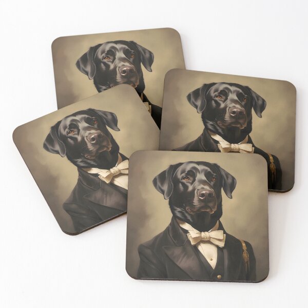 Item preview, Dapper Black Lab Portrait Art designed and sold by ConfettiSkyArt.