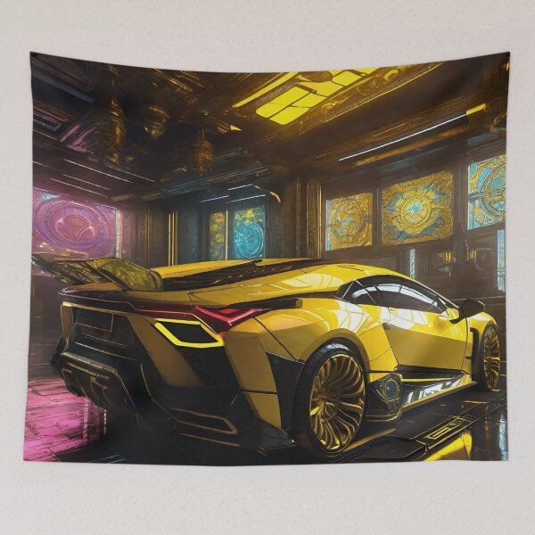 Item preview, Fast Car in Yellows - Cyber City Scene designed and sold by Delerat7.