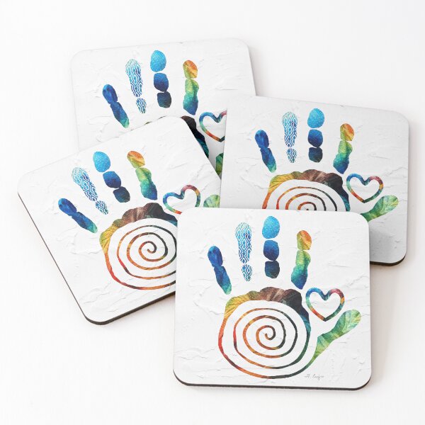 Item preview, Colorful Loving Healing Hand Heart Art designed and sold by Sharon Cummings Art.