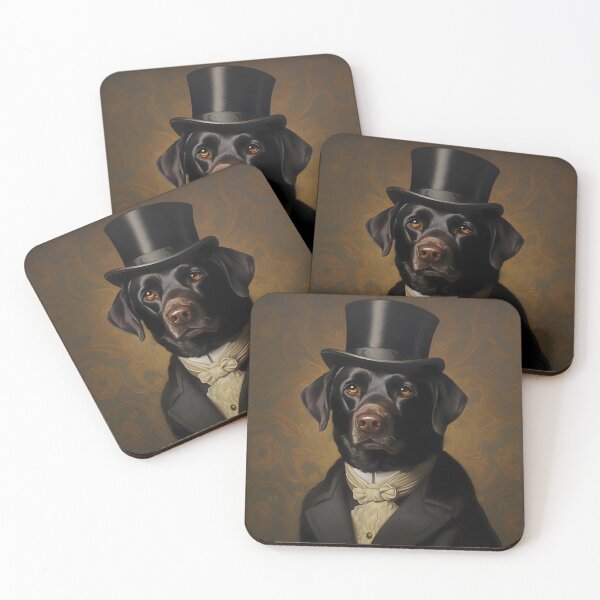Item preview, Dapper Black Lab Portrait Art designed and sold by ConfettiSkyArt.
