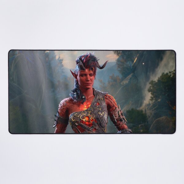 Vista previa del artículo con la obra «Karlach el aventurero bárbaro de Tiefling con el cuerno roto», diseñado y vendido por Rodissimus1984.