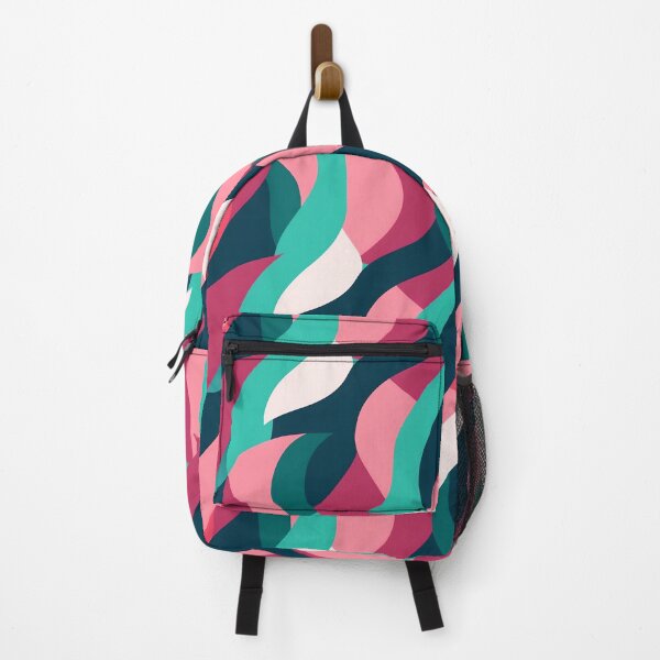 Item preview, Abstract Shades of Green and Pink Wavy Pattern designed and sold by ColorfulVanilla.