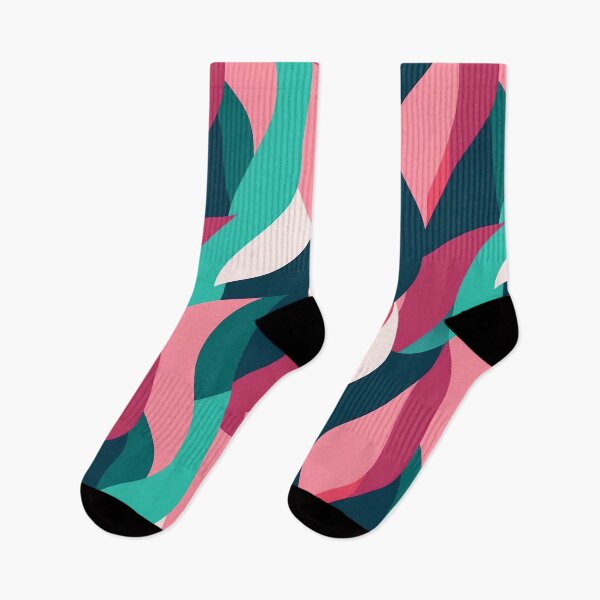 Item preview, Abstract Shades of Green and Pink Wavy Pattern designed and sold by ColorfulVanilla.