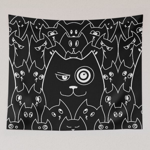 Item preview, Cats Doodle / Qute Funny Cat Line Art / Cats illustration designed and sold by mashkitoshki.