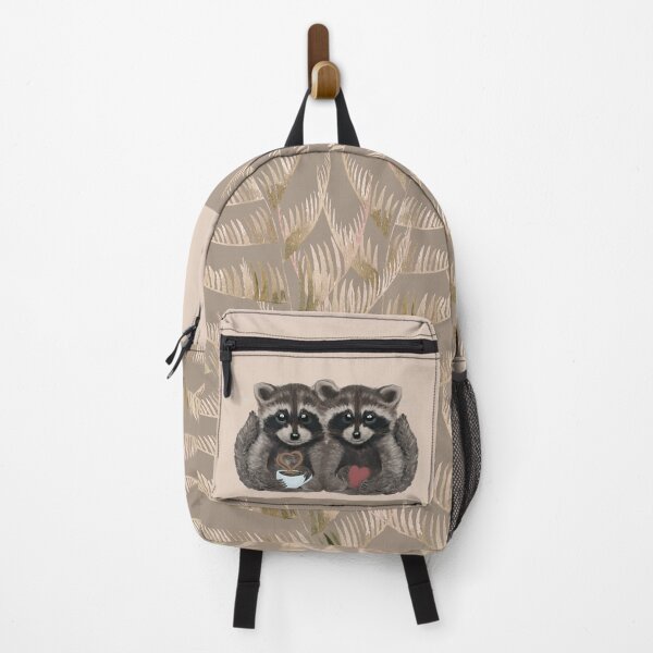 Item preview, two racoons with cofee and heart designed and sold by AdRonDesign.