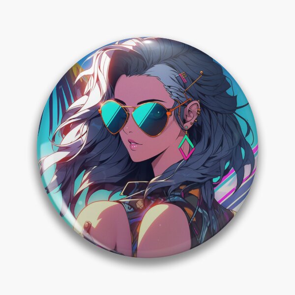 Item preview, 90s Anime Girl Brianna in Miami: A Nostalgic Sunshine Escape! designed and sold by RIAiCreations.