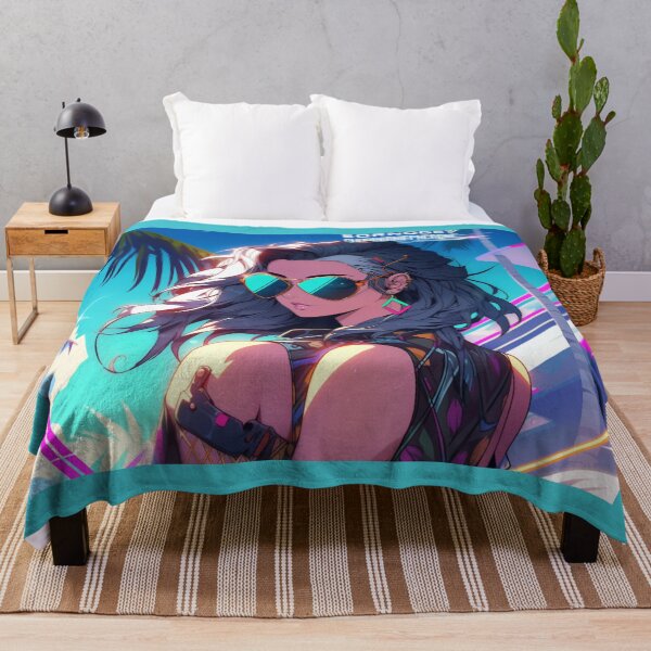Item preview, 90s Anime Girl Brianna in Miami: A Nostalgic Sunshine Escape! designed and sold by RIAiCreations.