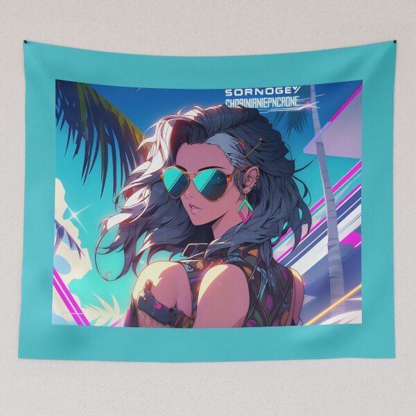 Item preview, 90s Anime Girl Brianna in Miami: A Nostalgic Sunshine Escape! designed and sold by RIAiCreations.