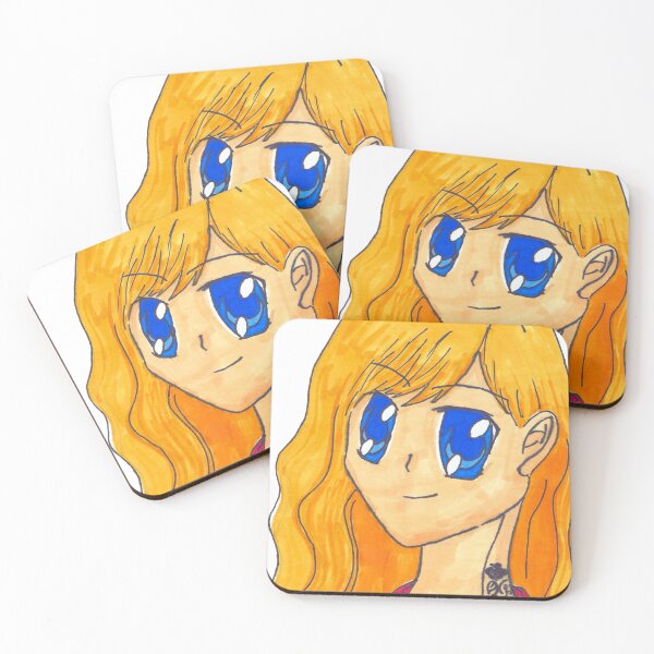 Item preview, Blonde woman with blue eyes and tattoo designed and sold by Anmioma.